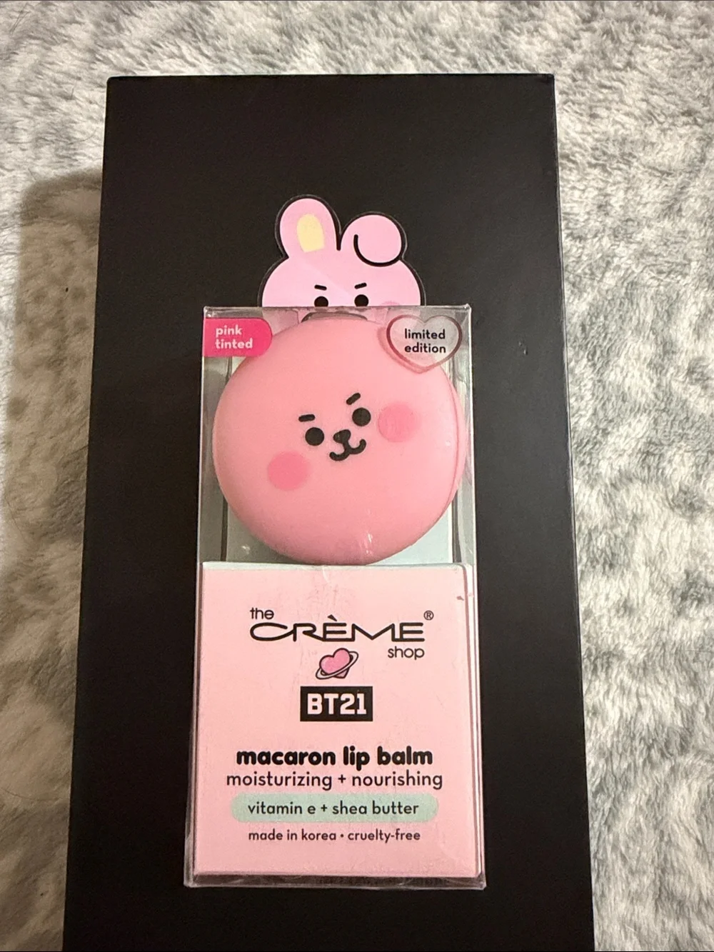 The Crème Shop BT21 Pink Macaron Lip Balm - Moisturizing Pink Tint